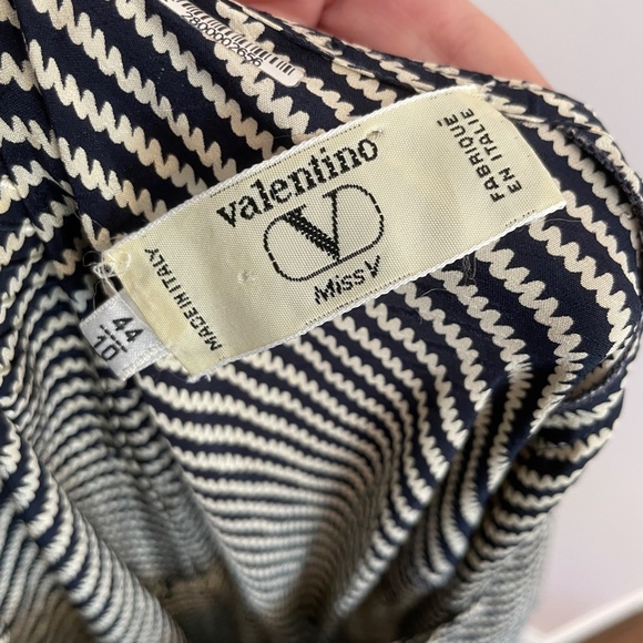 Miss V Valentino Silk Blouse Size 10 Black White Buttons - Picture 4 of 4